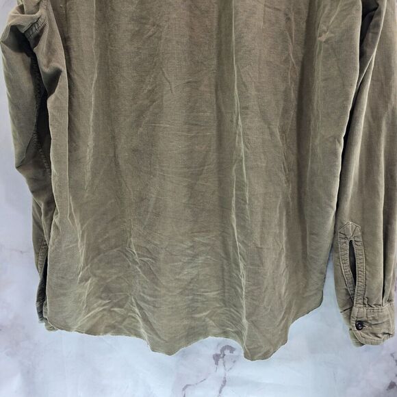 Tailor Vintage Shirt Mens XL Brown Corduroy Button Plaid Reversible Buffalo Blue - Picture 7 of 15